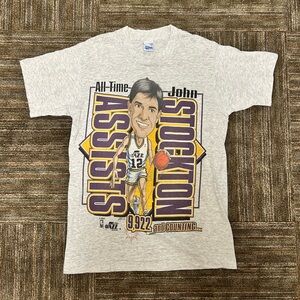Vintage 1995 Utah Jazz John Stockton All Time Assists SZ: Med - Salem Sportswear